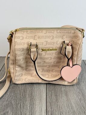 Juicy Couture Light Pink Satchel Crossbody All Over Monogram Bag